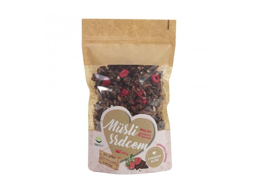 Topnatur srdcom müsli Malina & Čokoláda 250g