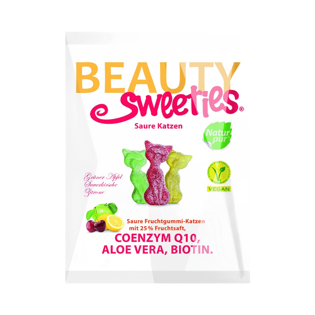 Beauty Sweeties VEGAN ovocné želé kyslé mačky 125 g