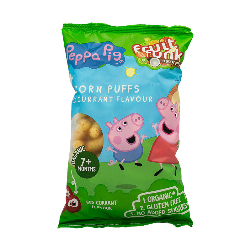 BIO kukuričné chrumky Pepa Pig s príchuťou červených ríbezlí