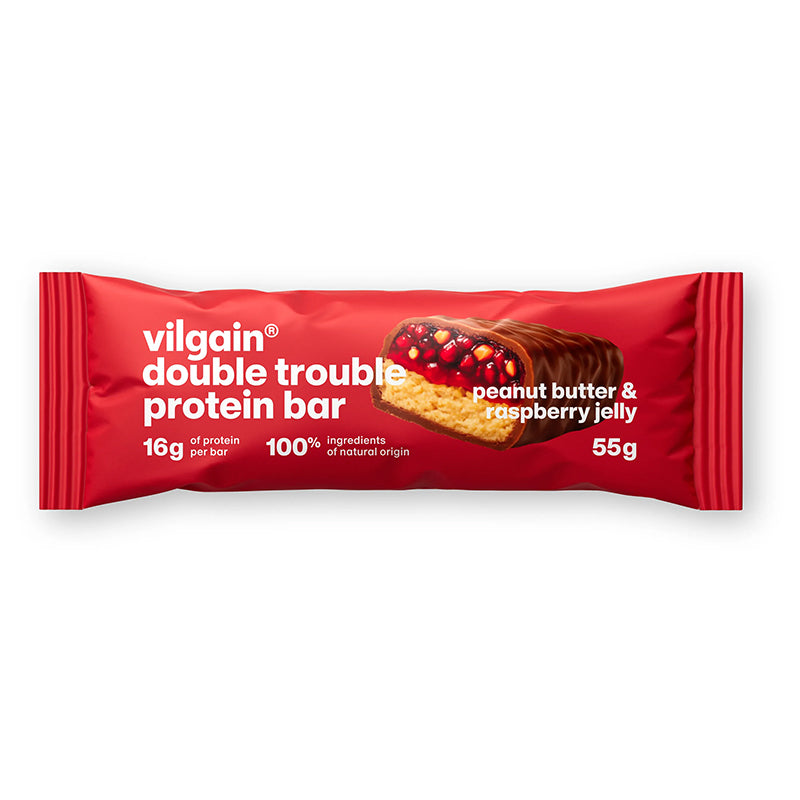 Proteínová tyčinka Double Trouble arašidové maslo & malinový džem