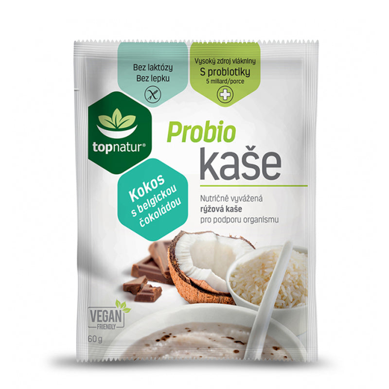 Topnatur probio kaša kokos s belgickou čokoládou 60g