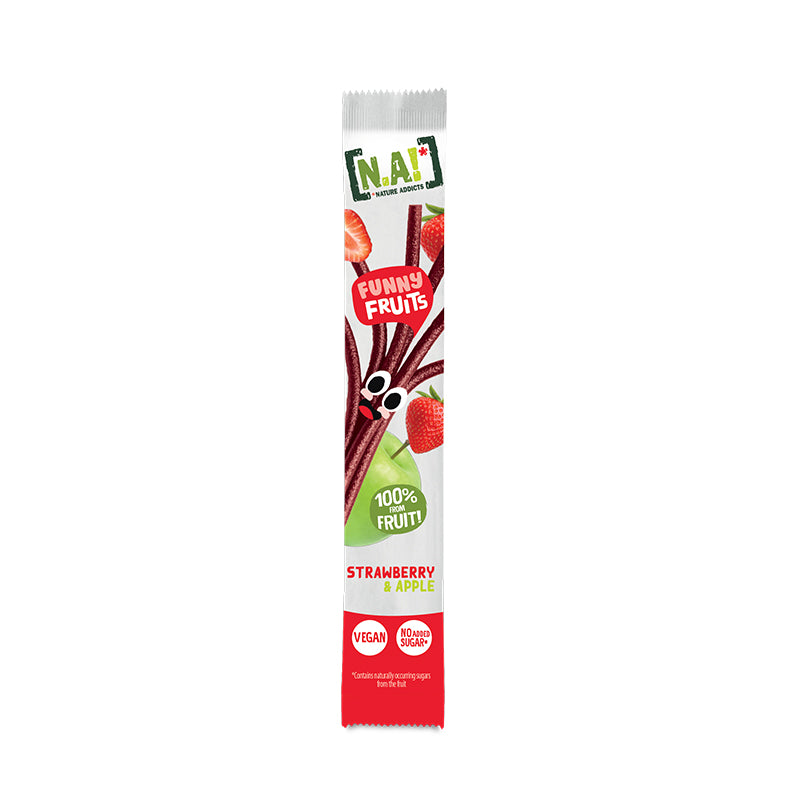 Ovocné tyčinky Funny Fruits Jahoda Jablko