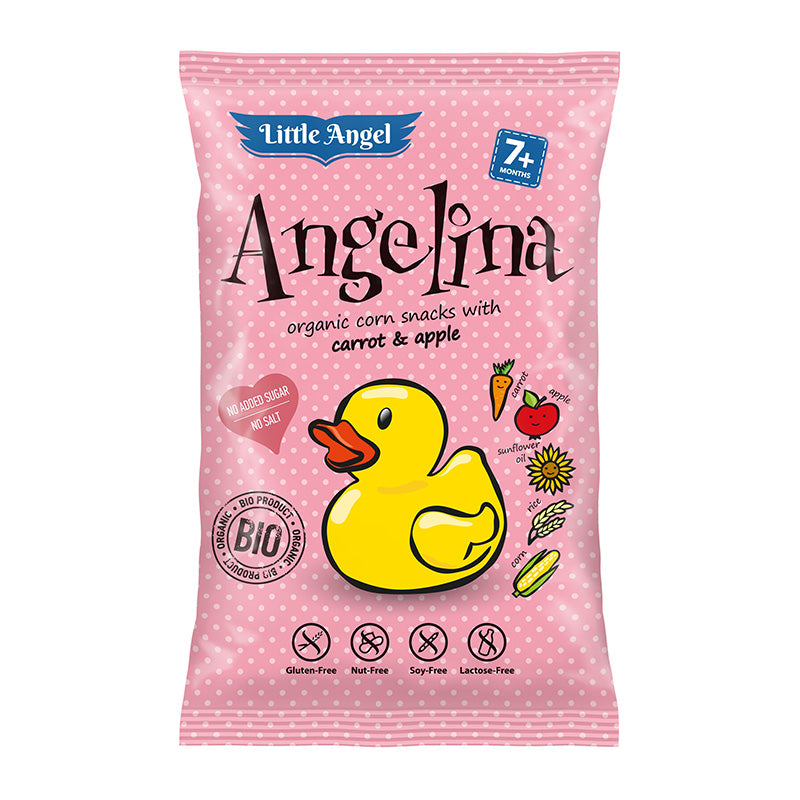 Kukuričné chrumky Bio Little Angel Angelina s mrkvou a jablkom
