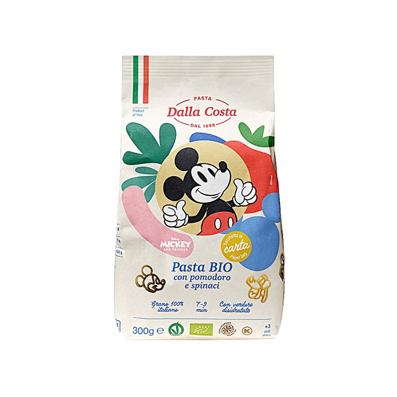 Cestoviny bio so špenátom a paradajkami Mickey Mouse