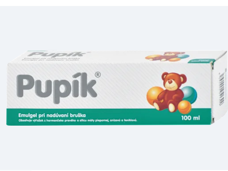 Bylinkový emulgel pri nadúvaní bruška Pupík