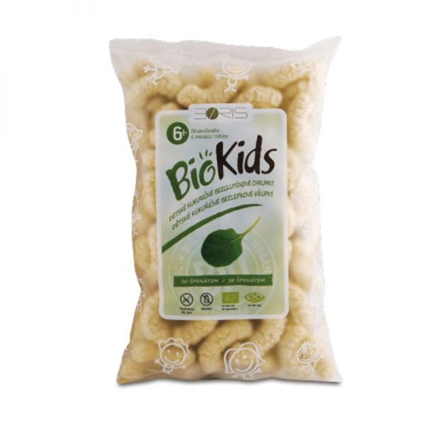 MC Lloyds BioKids detské kukuričné bezgluténové chrumky so špenátom 55 g