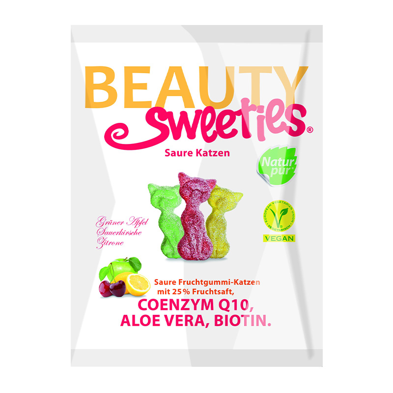 Beauty Sweeties VEGAN ovocné želé kyslé mačky 125 g