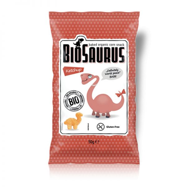 MC LlOYDS Biosaurus  kukuričné chrumky s kečupom 50 g